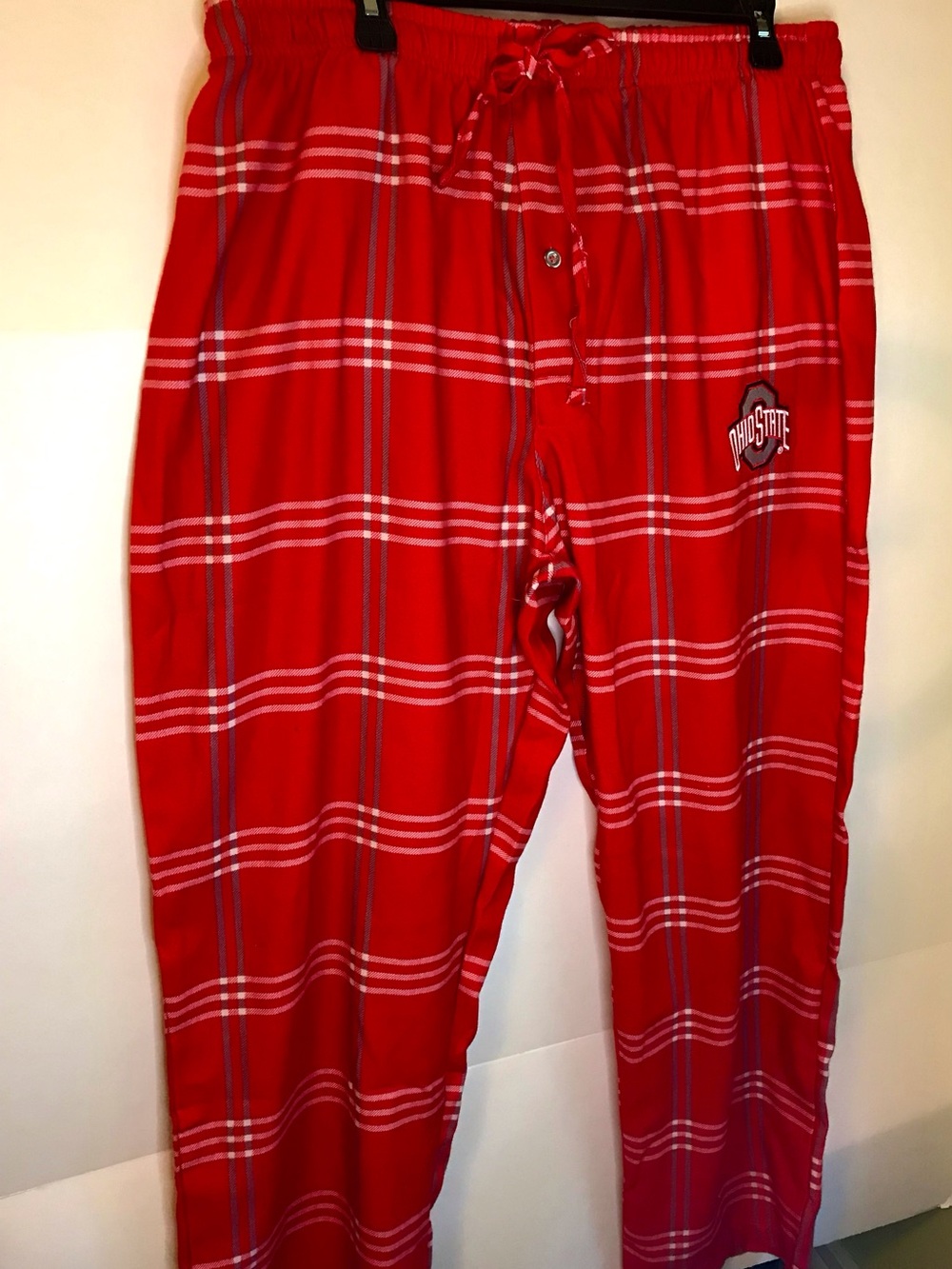 Ohio State Concept Sports Red Plaid Lounge Pants Sz Lg 36x30 NWOT